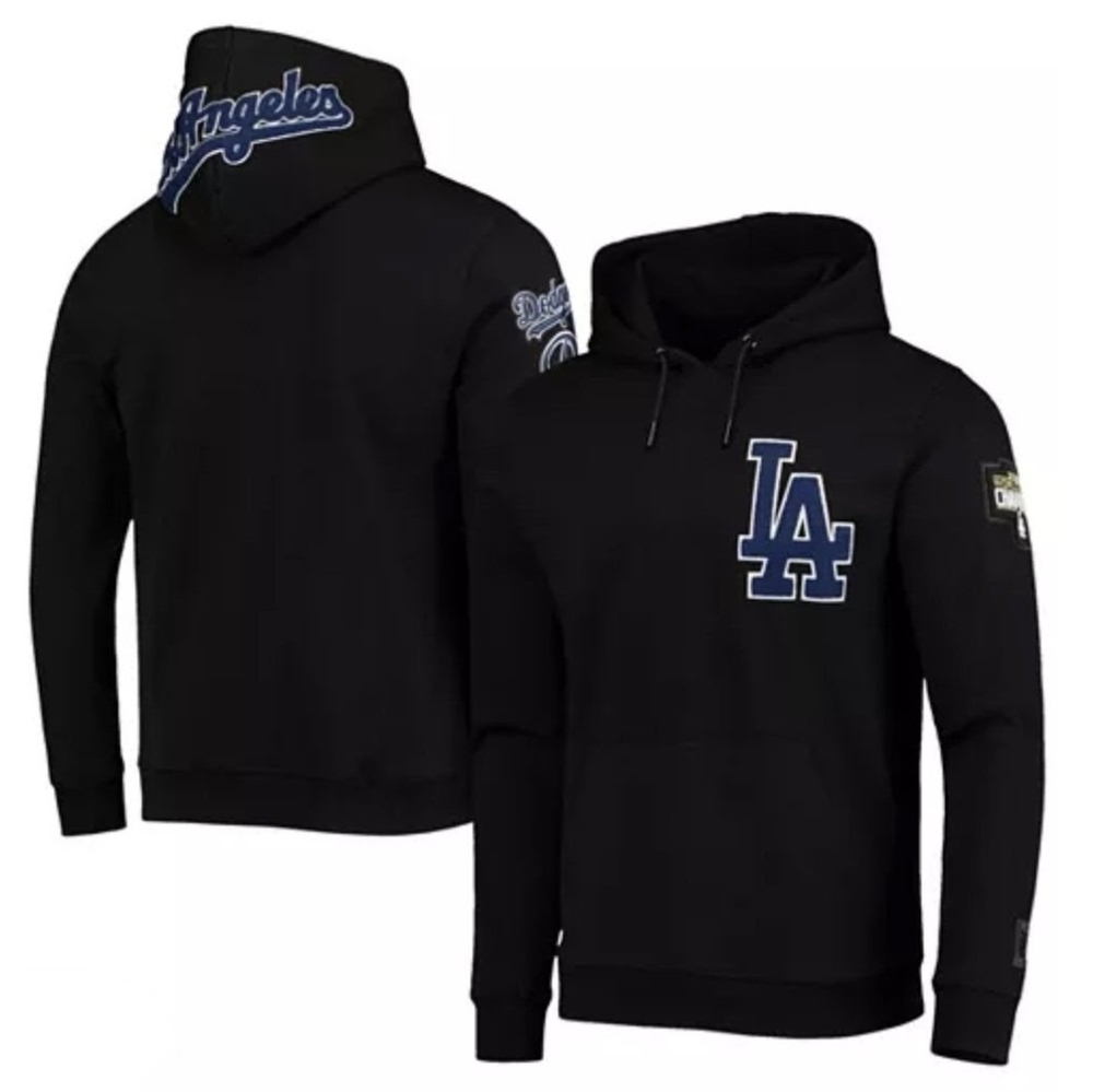 LA Dodgers X Pro Standards Black Hoodie with Patch Logo Medium